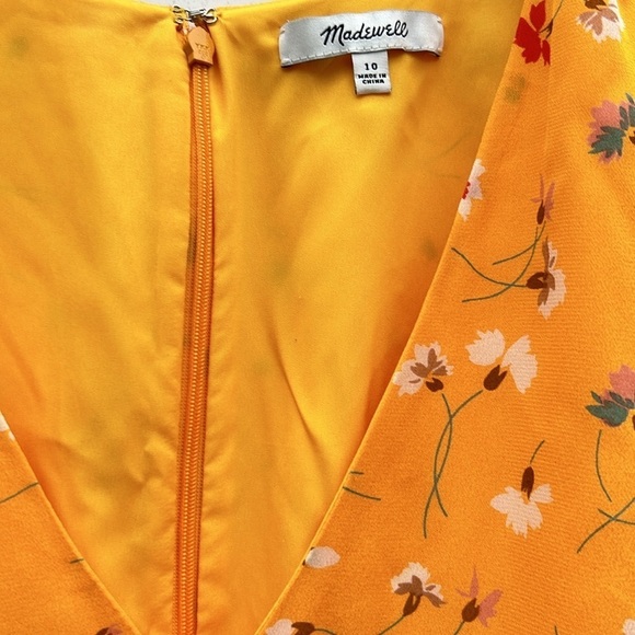 Madewell Belladona Silk Dress In Painted Carnations Boho Fall Chic Sz 12 - Picture 6 of 11
